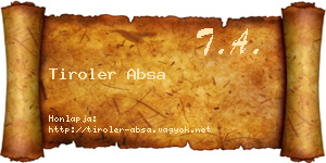 Tiroler Absa névjegykártya